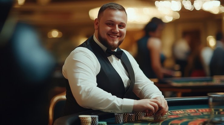 Antarmuka aplikasi mobile arus jitu dengan menu sportsbook dan live-dealer